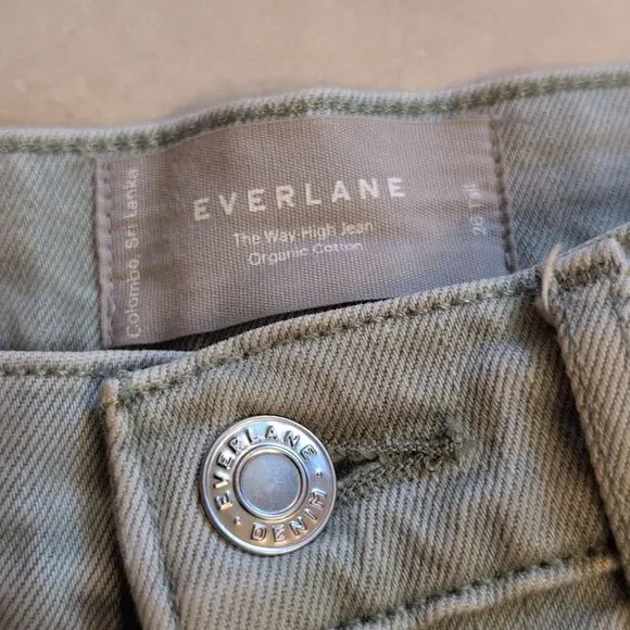Everlane The Way-high Jean Garmet Dyed Light Green High Rise Size 26 Tall - Picture 3 of 11